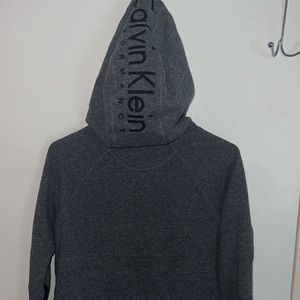 Gray cropped Calvin Klein hoodie